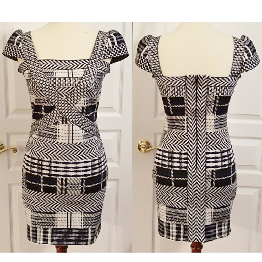 Printed Bandage/Bodycon dress - Herve Leger style